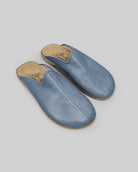 Men's Jean Blue Slippers - Handcrafted Calf Leather Wide Toe Box | Bespoky