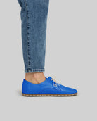 Pair Blue Oxford Shoes - Barefoot Wide Toe Calf Leather | Bespoky