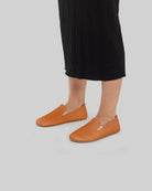 Back view Orange Barefoot Shoes - Calf Leather Handcrafted | Bespoky