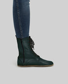 Pair Dark Green Barefoot Boot - Barefoot Wide Toe Calf Leather | Bespoky