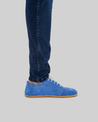 Paar Blauwe Suède Barefoot Sneaker - Barefoot Brede Teen Kalf Leer | Bespoky