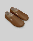 Women's Dark Tan Barefoot Shoes - Handcrafted Calf Leather Wide Toe Box | Bespoky