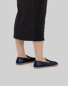Pair Navy Blue Barefoot Shoes - Barefoot Wide Toe Calf Leather | Bespoky