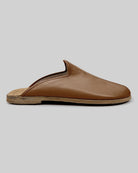 Side view Dark Tan Slippers - Calf Leather Zero Drop | Bespoky