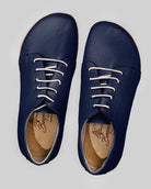 Pair Navy Blue Barefoot Sneaker - Barefoot Wide Toe Calf Leather | Bespoky