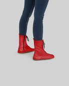 Detail Red Barefoot Boot - Handcrafted Calf Leather Turkey | Bespoky