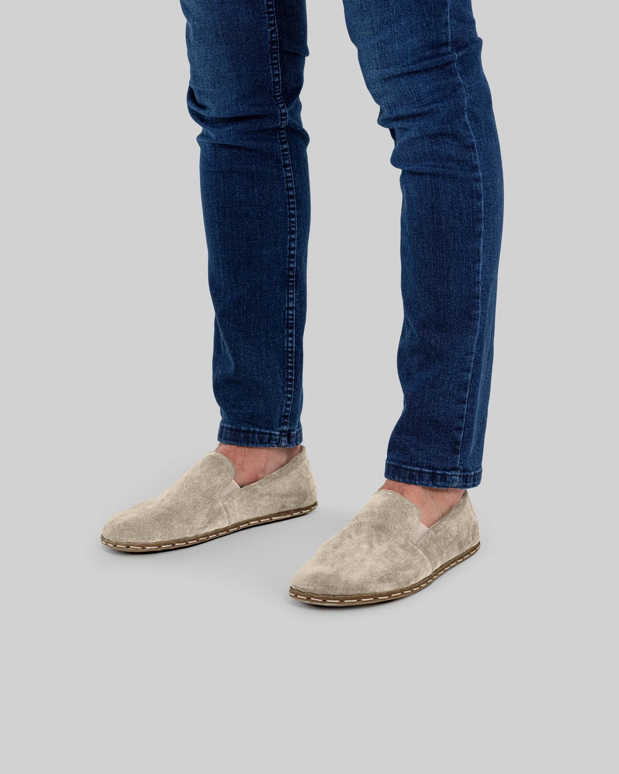 Side view Cream Barefoot Shoes - Calf Leather Zero Drop | Bespoky