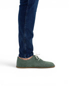 Detail Green Oxford Shoes - Handcrafted Calf Leather Turkey | Bespoky