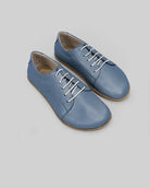 Women's Jean Blue Barefoot Sneaker - Handcrafted Calf Leather Wide Toe Box | Bespoky