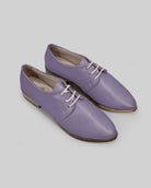 Women's Purple Pointed Toe Oxford - Handcrafted Calf Leather Wide Toe Box | Bespoky