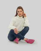 Sole detail Fuchsia Ankle Boots - Zero Drop Calf Leather | Bespoky