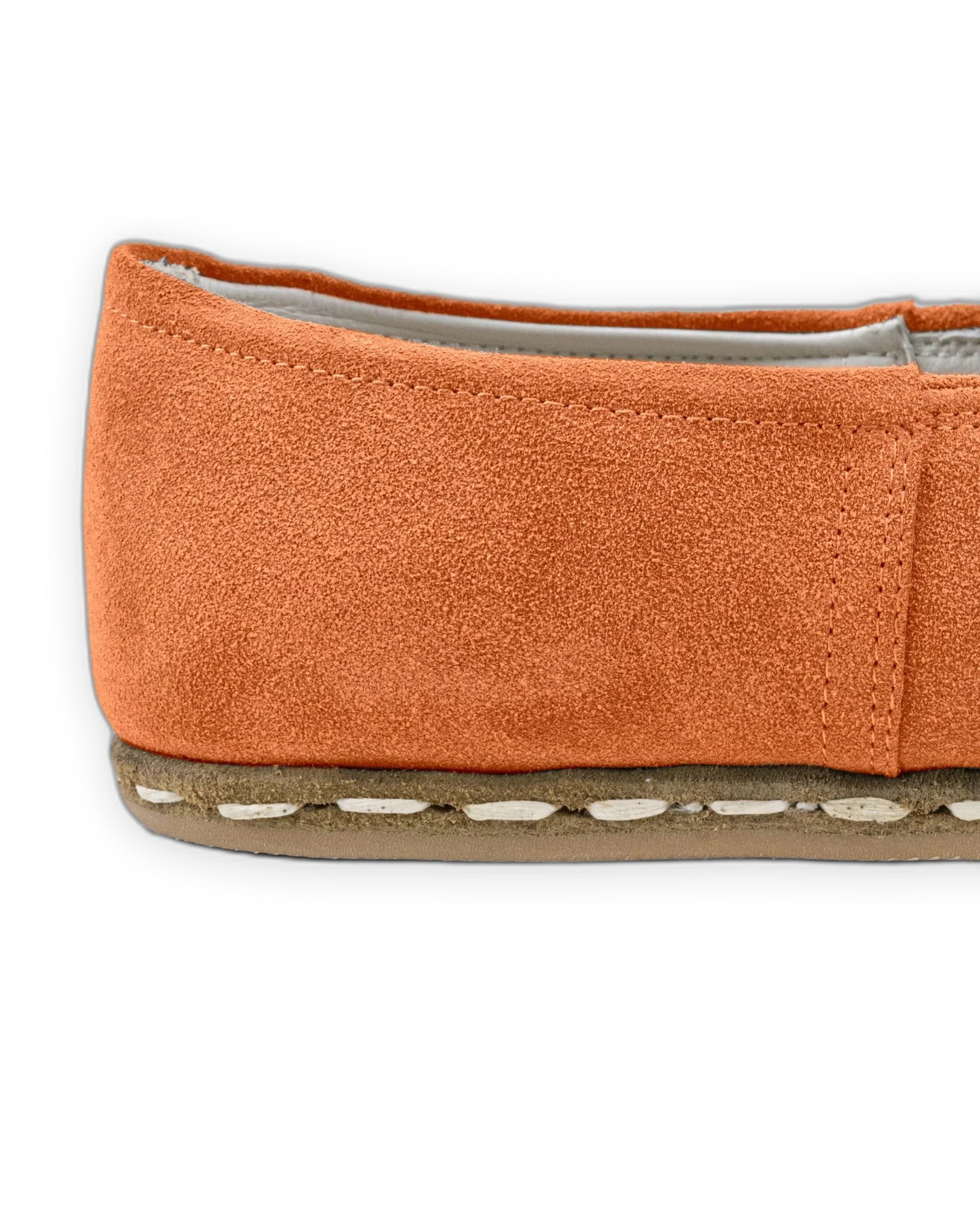 Detail Orange Suede Yemeni Shoes - Handcrafted Calf Leather Turkey | Bespoky