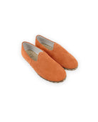 Women's Orange Suede Yemeni Shoes - Handcrafted Calf Leather Wide Toe Box | Bespoky
