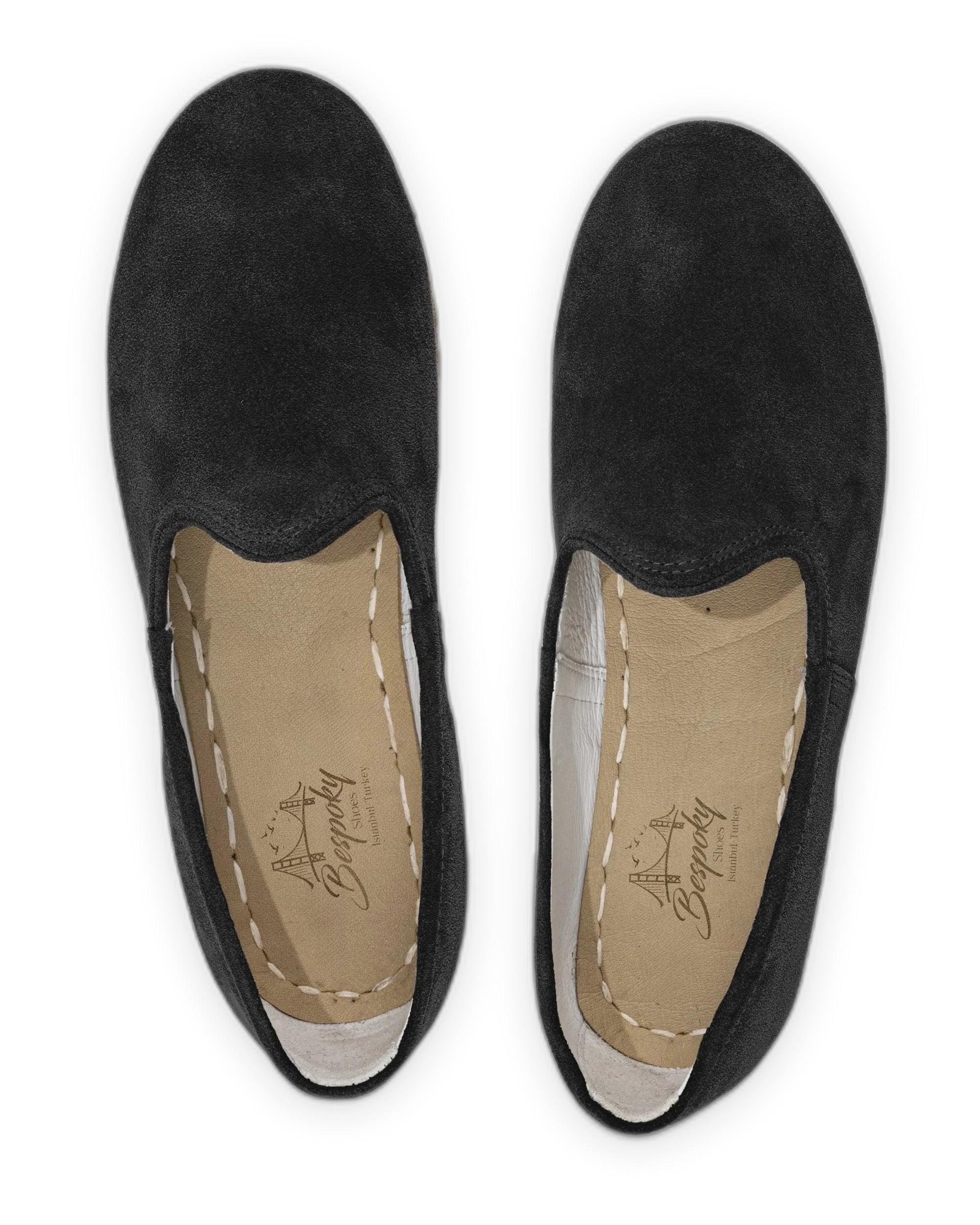 Side view Black Suede Yemeni Shoes - Calf Leather Zero Drop | Bespoky