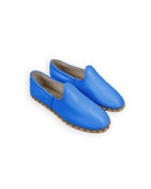 Men's Blue Yemeni Shoes - Handcrafted Calf Leather Wide Toe Box | Bespoky