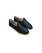 Men's Dark Green Yemeni Shoes - Handcrafted Calf Leather Wide Toe Box | Bespoky