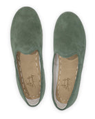 Side view Green Suede Yemeni Shoes - Calf Leather Zero Drop | Bespoky