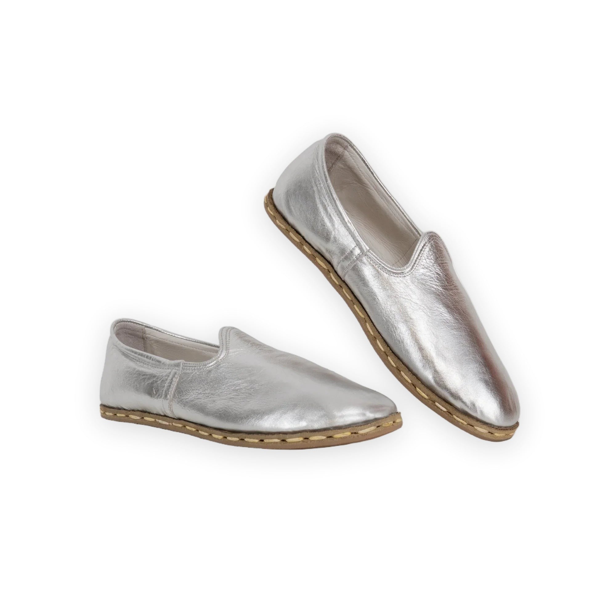 Men's Silver Yemeni Shoes - Handcrafted Calf Leather Wide Toe Box | Bespoky