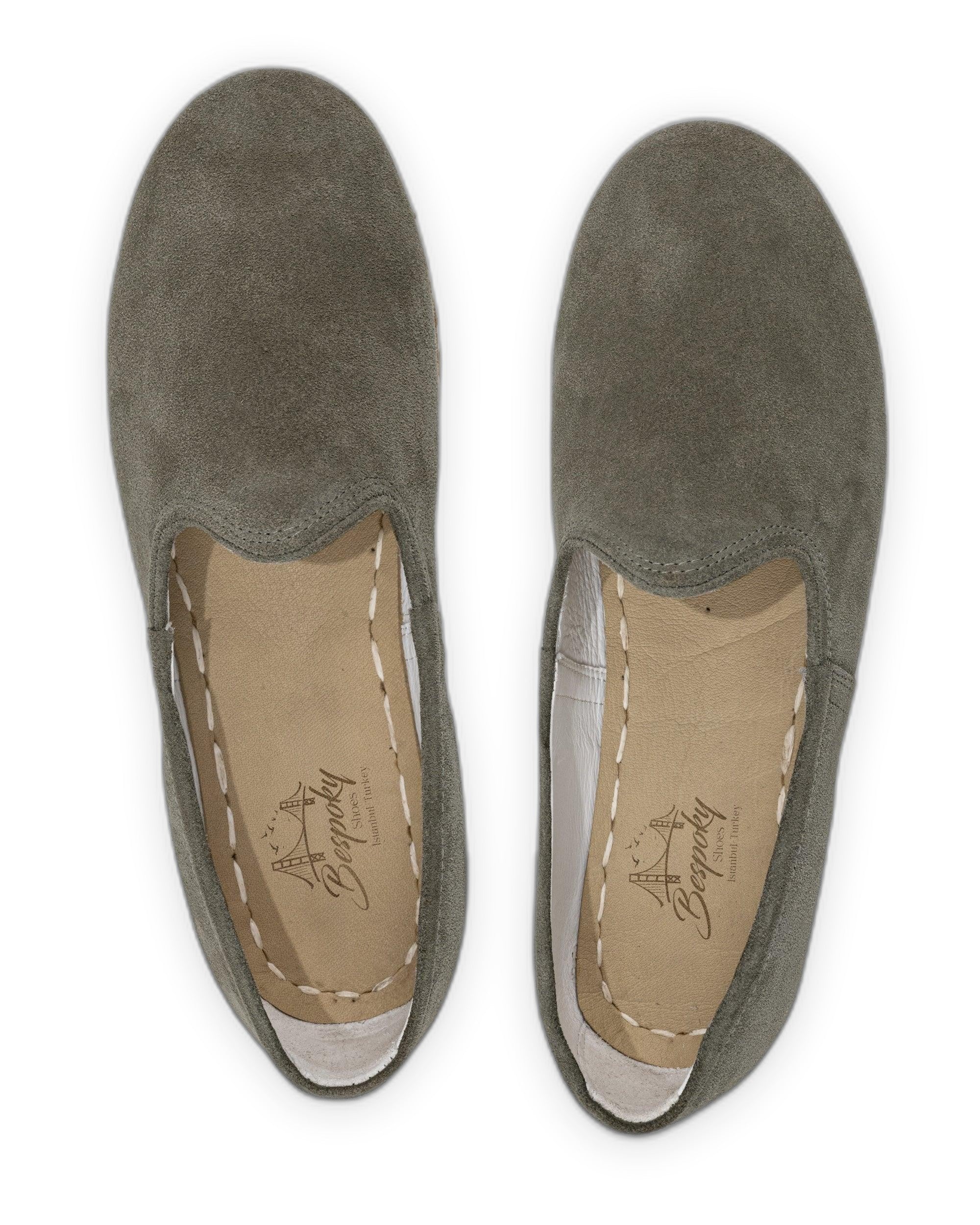 Top view Suede Yemeni Shoes - Handcrafted Calf Leather | Bespoky