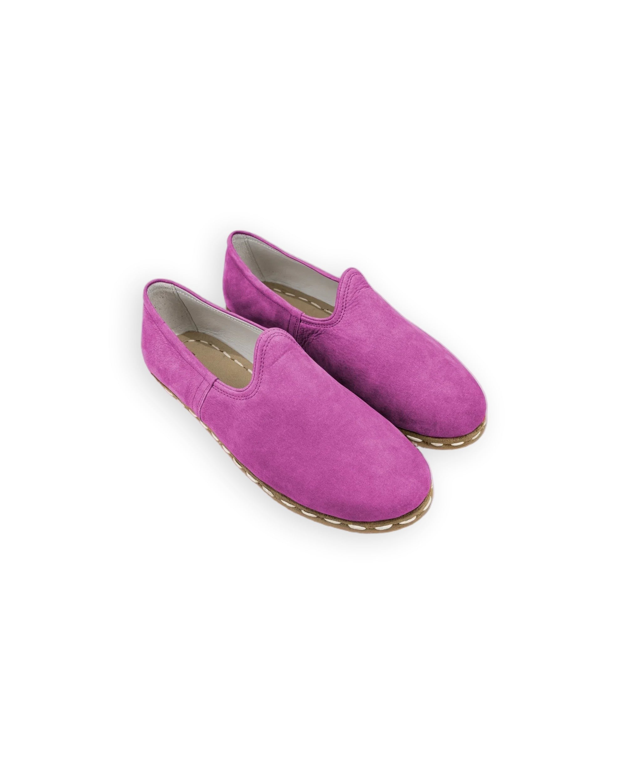 Men's Pink Nubuck Yemeni Shoes - Handcrafted Calf Leather Wide Toe Box | Bespoky