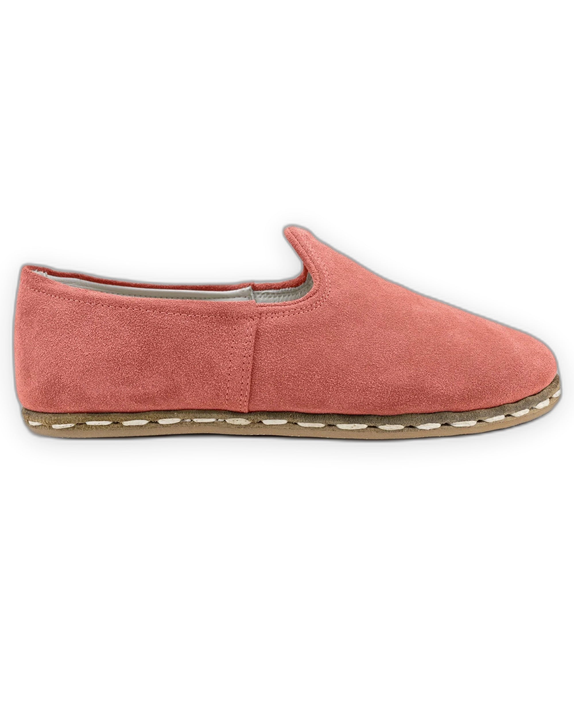 Top view Pink Suede Yemeni Shoes - Handcrafted Calf Leather | Bespoky