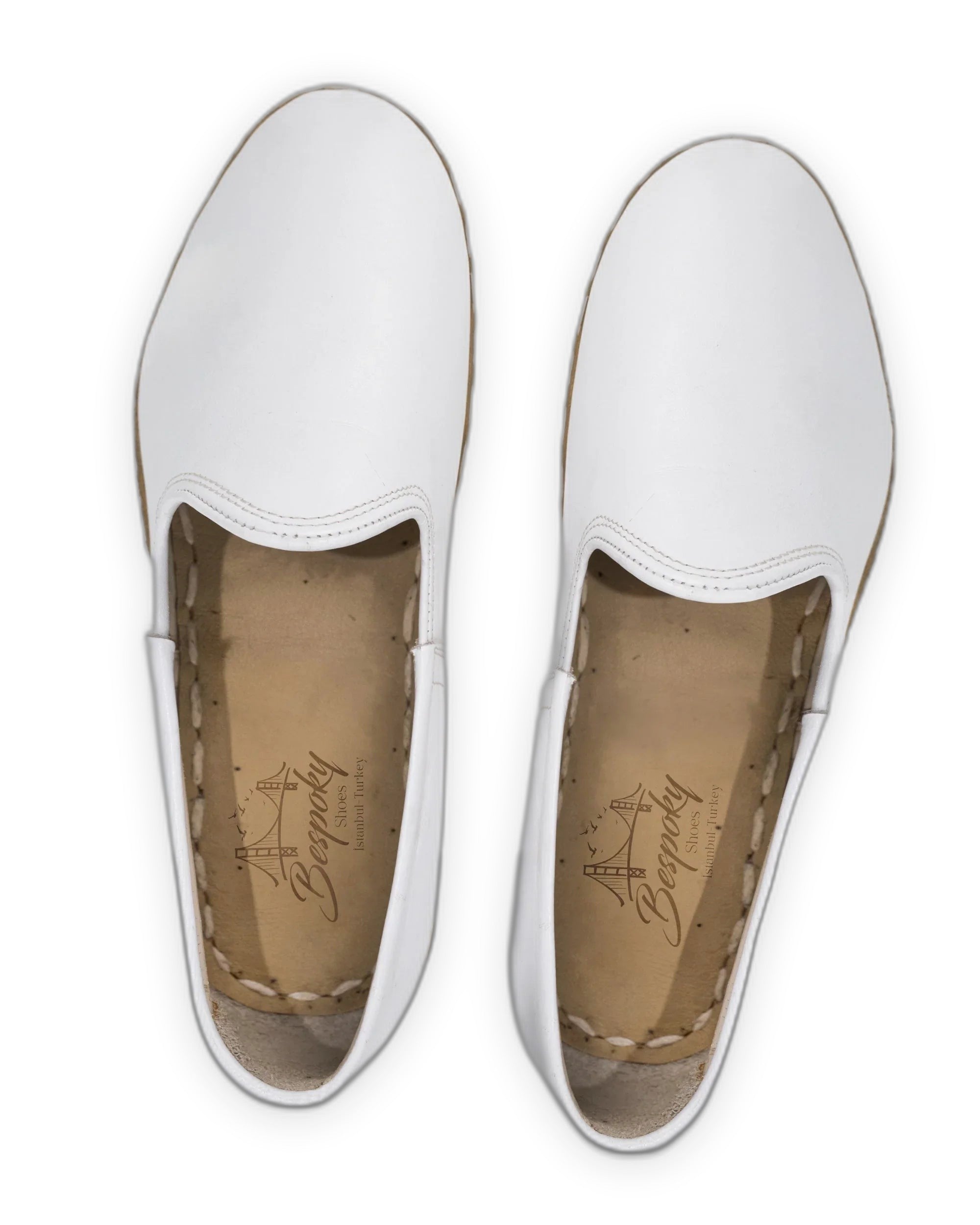 Side view White Yemeni Shoes - Calf Leather Zero Drop | Bespoky