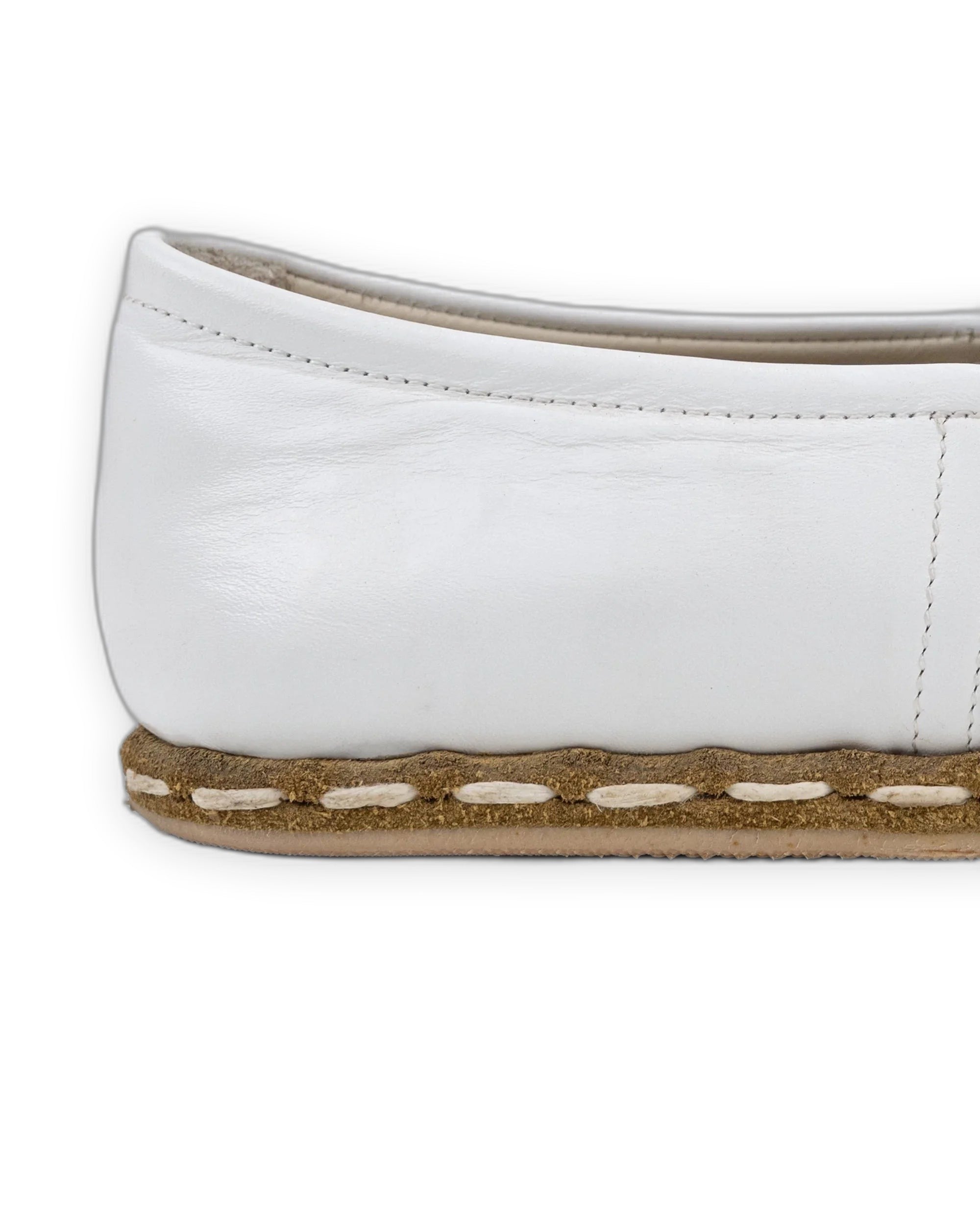 Detail White Yemeni Shoes - Handcrafted Calf Leather Turkey | Bespoky