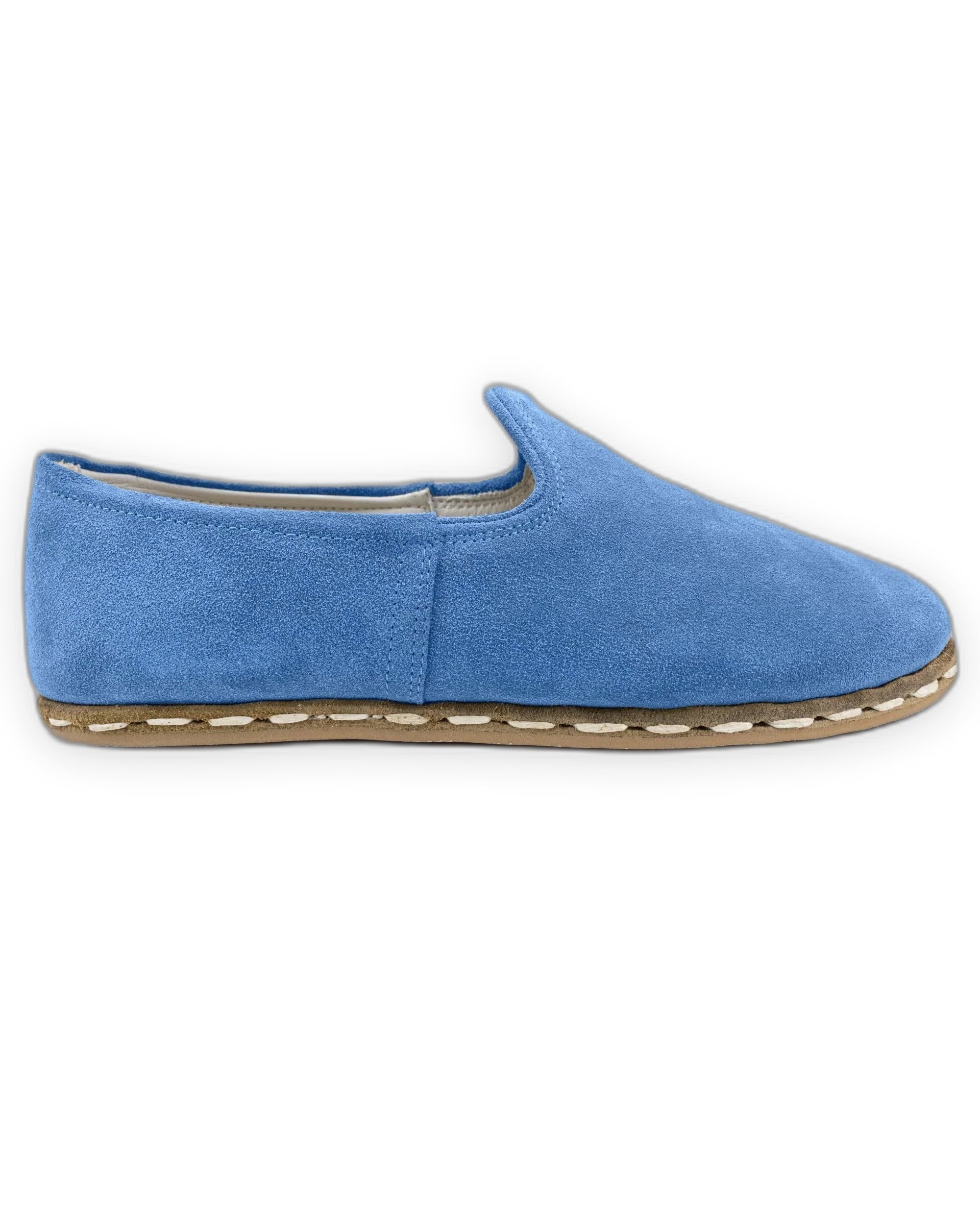 Side view Blue Yemeni Shoes - Calf Leather Zero Drop | Bespoky