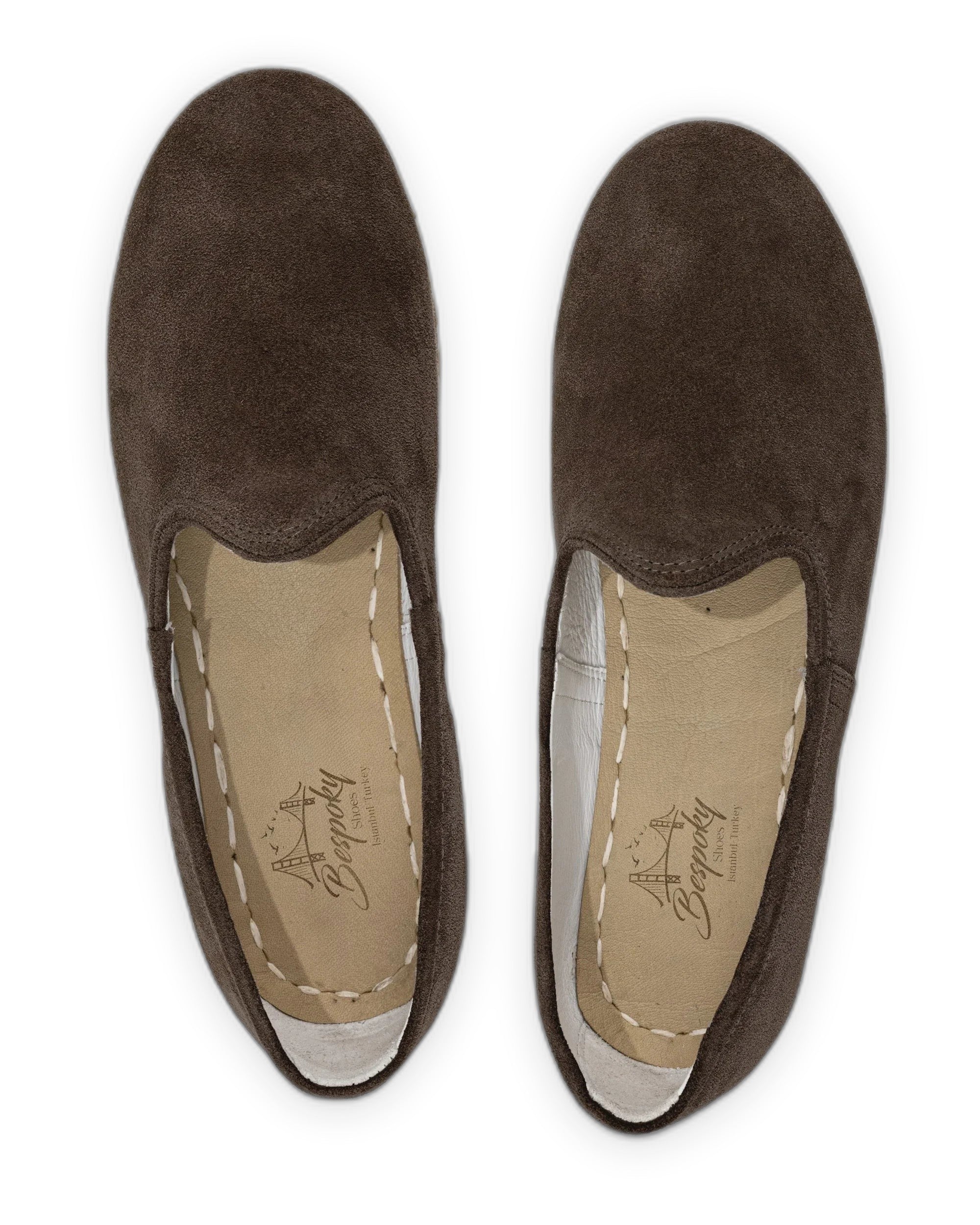 Side view Brown Suede Yemeni Shoes - Calf Leather Zero Drop | Bespoky