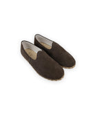 Women's Brown Suede Yemeni Shoes - Handcrafted Calf Leather Wide Toe Box | Bespoky