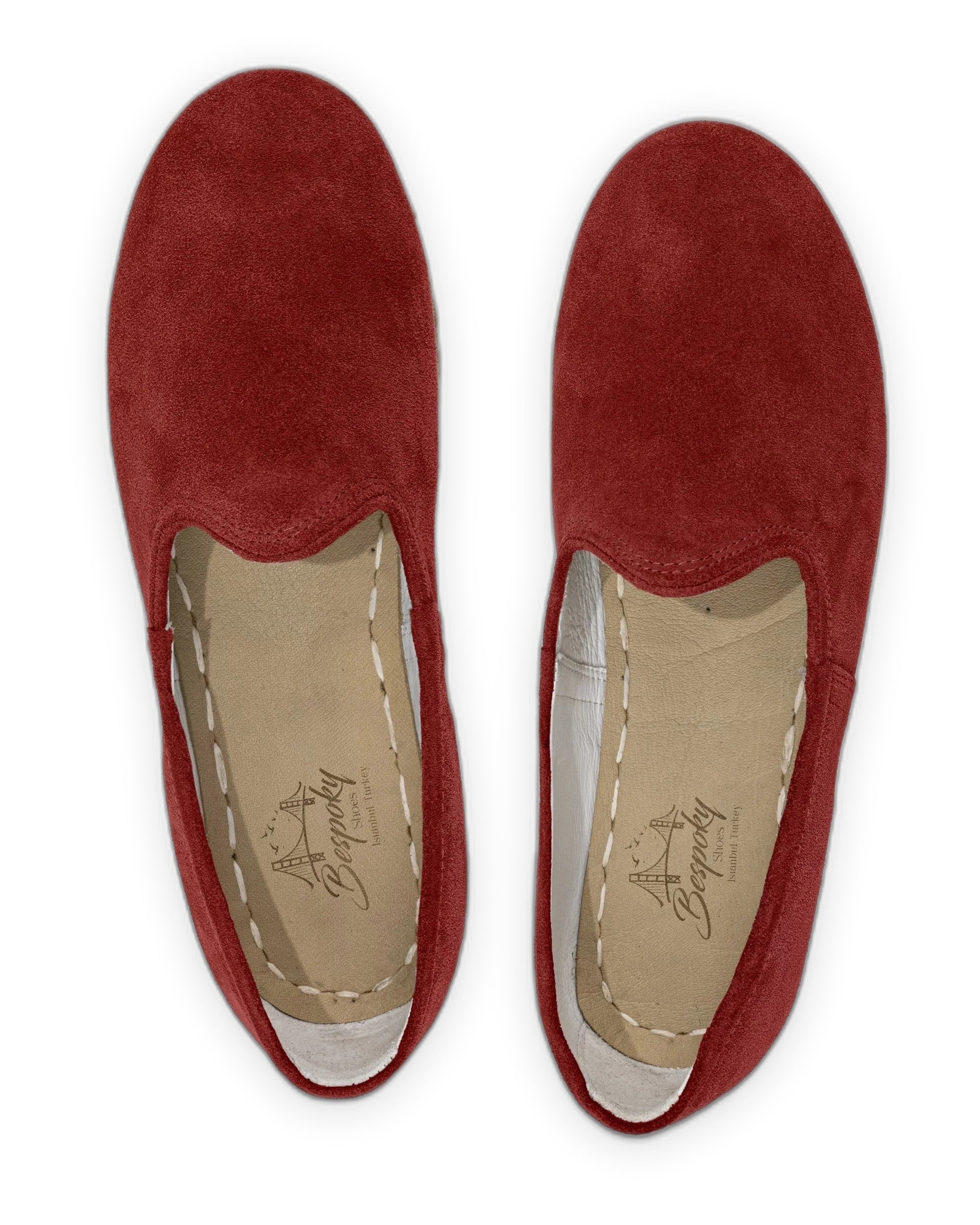 Top view Burgundy Yemeni Shoes - Handcrafted Calf Leather | Bespoky