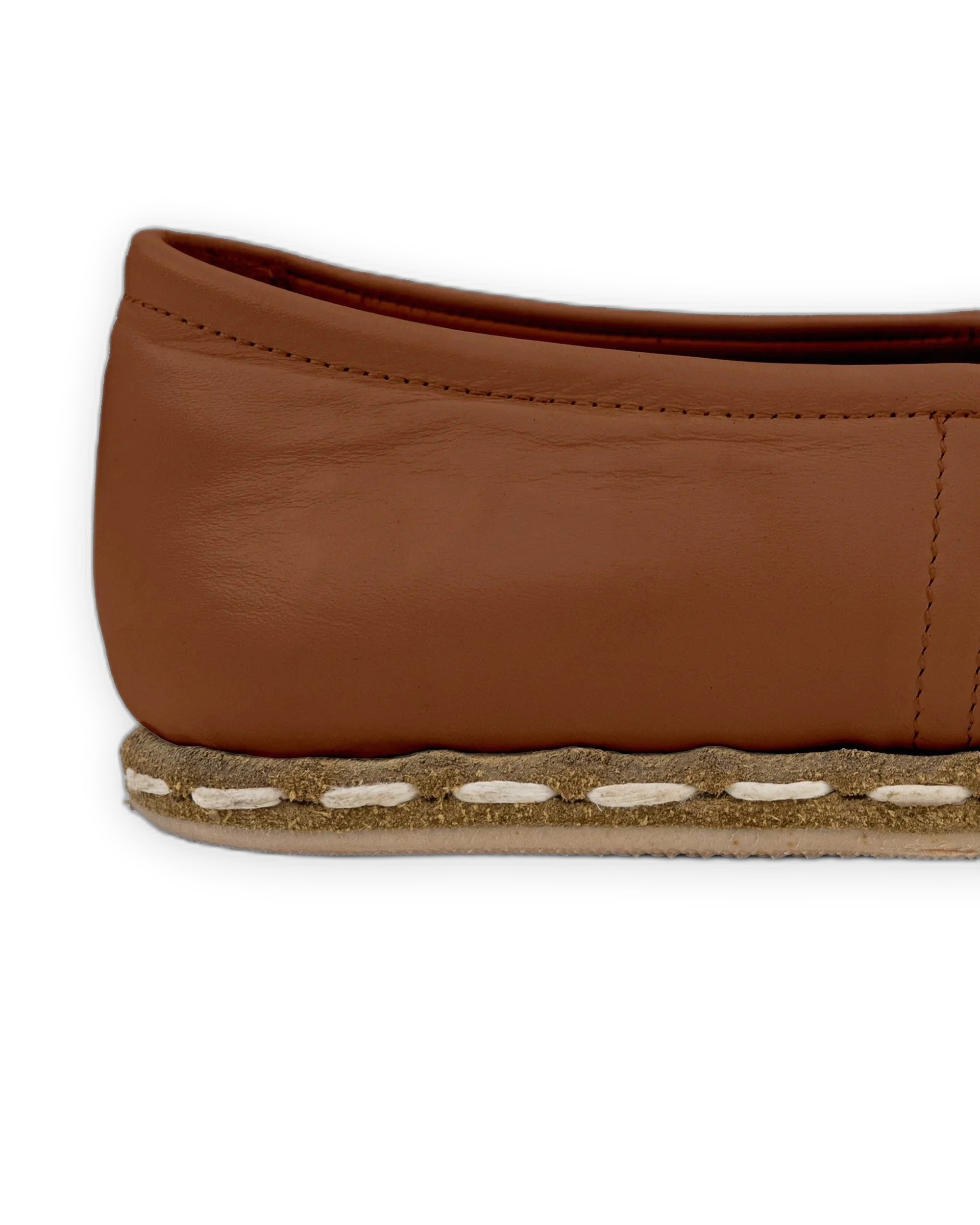 Detail Dark Tan Yemeni Shoes - Handcrafted Calf Leather Turkey | Bespoky