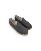 Women's Grey Yemeni Shoes - Handcrafted Calf Leather Wide Toe Box | Bespoky