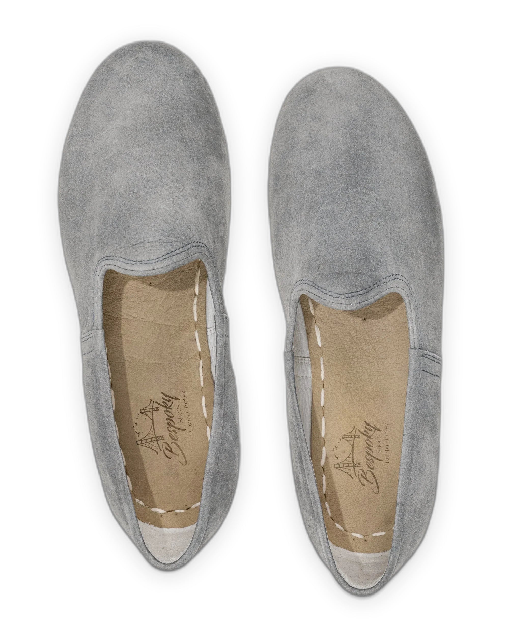Side view Grey Yemeni Shoes - Calf Leather Zero Drop | Bespoky