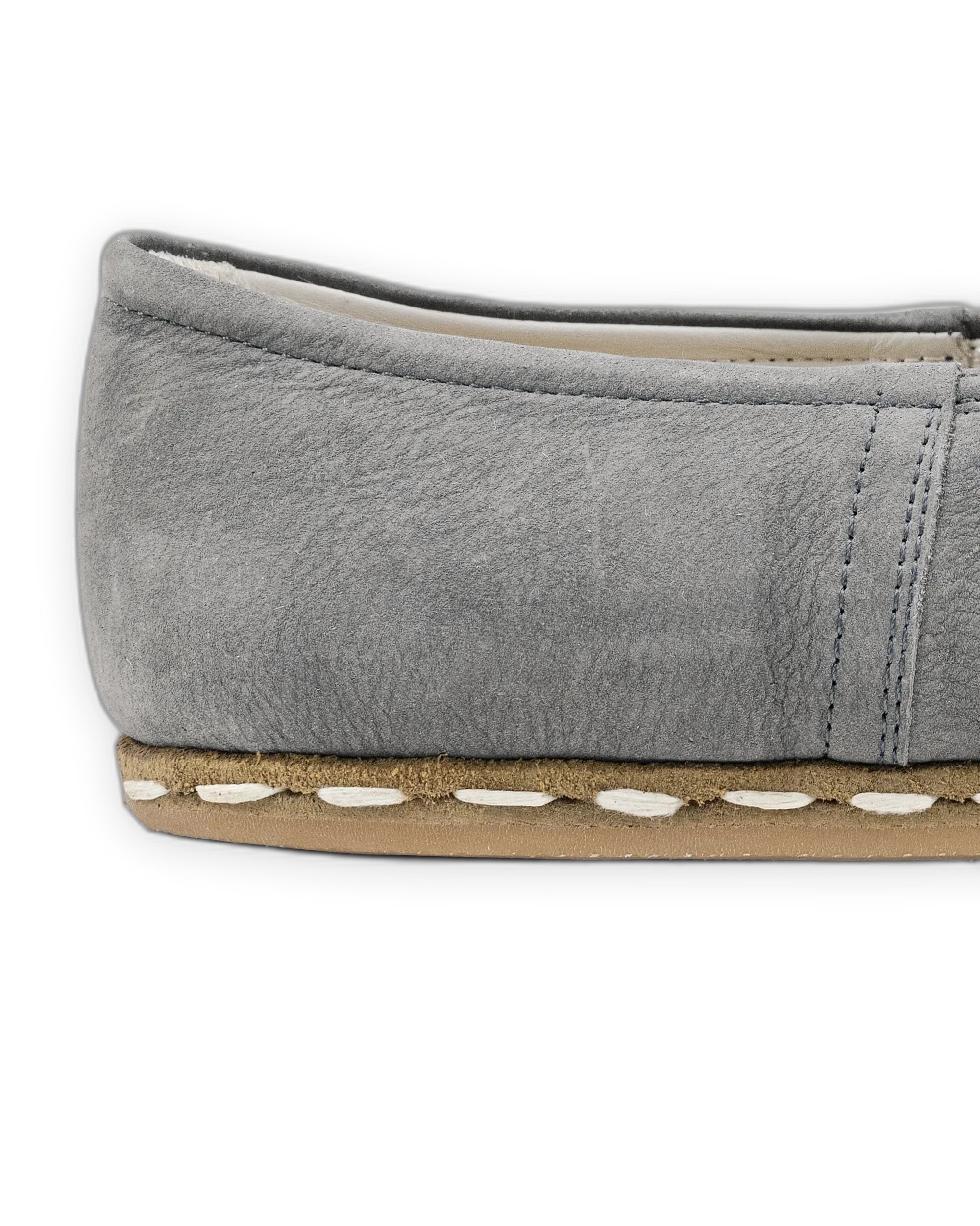 Detail Grey Yemeni Shoes - Handcrafted Calf Leather Turkey | Bespoky