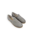 Women's Grey Yemeni Shoes - Handcrafted Calf Leather Wide Toe Box | Bespoky
