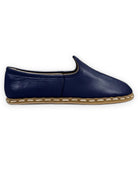 Side view Navy Blue Yemeni Shoes - Calf Leather Zero Drop | Bespoky