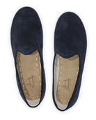 Side view Navy Suede Yemeni Shoes - Calf Leather Zero Drop | Bespoky