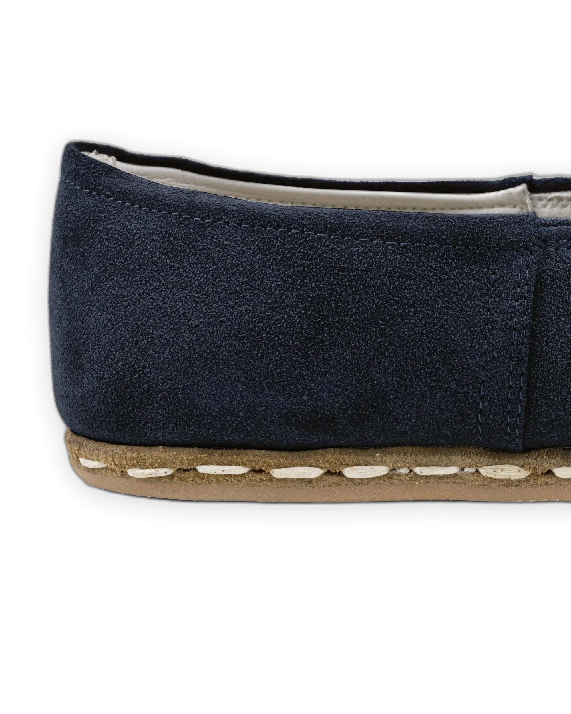 Detail Navy Suede Yemeni Shoes - Handcrafted Calf Leather Turkey | Bespoky