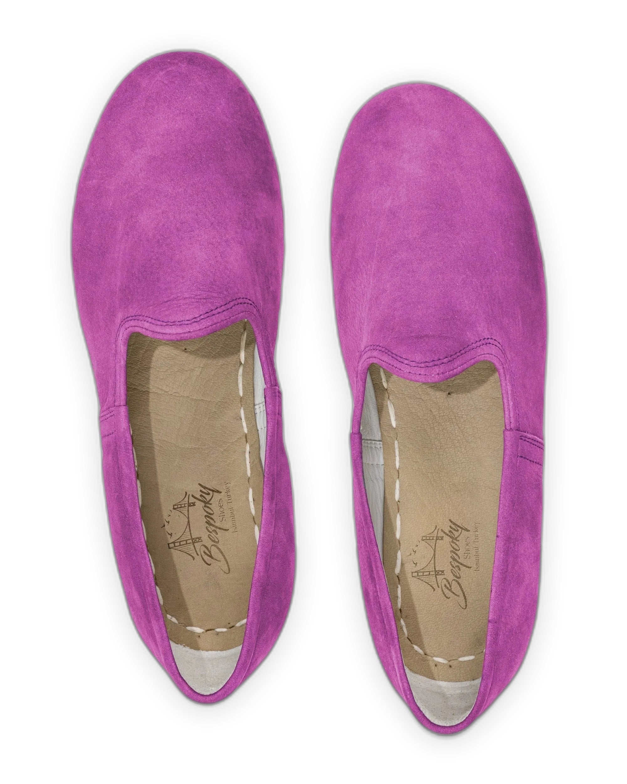 Top view Pink Yemeni Shoes - Handcrafted Calf Leather | Bespoky
