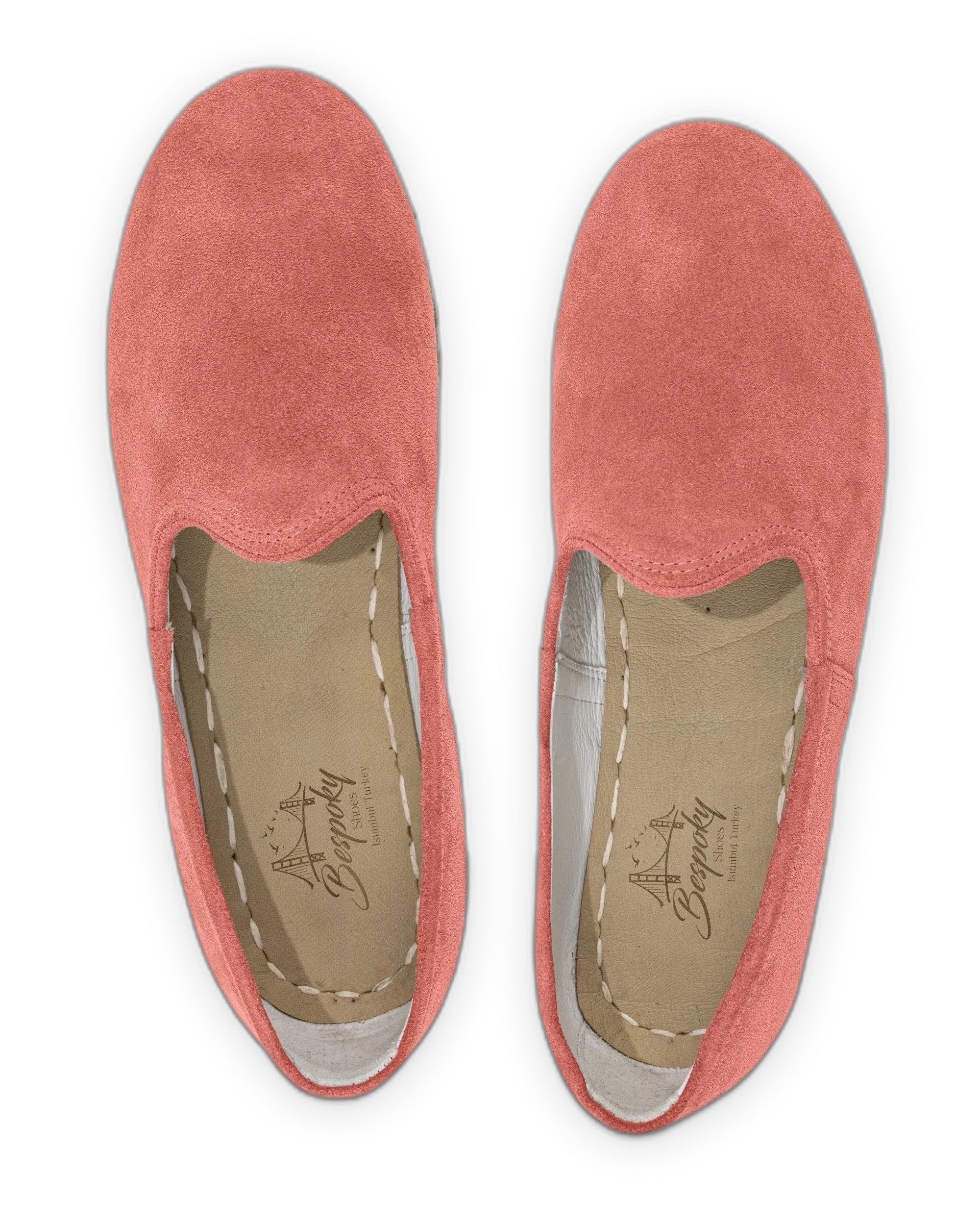 Side view Pink Suede Yemeni Shoes - Calf Leather Zero Drop | Bespoky