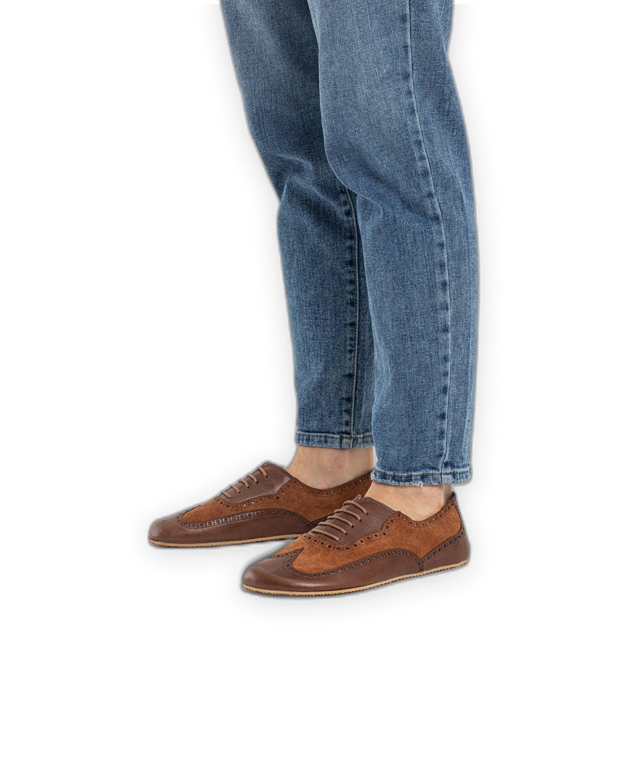 Side view Brown Moccosin Shoes - Calf Leather Zero Drop | Bespoky