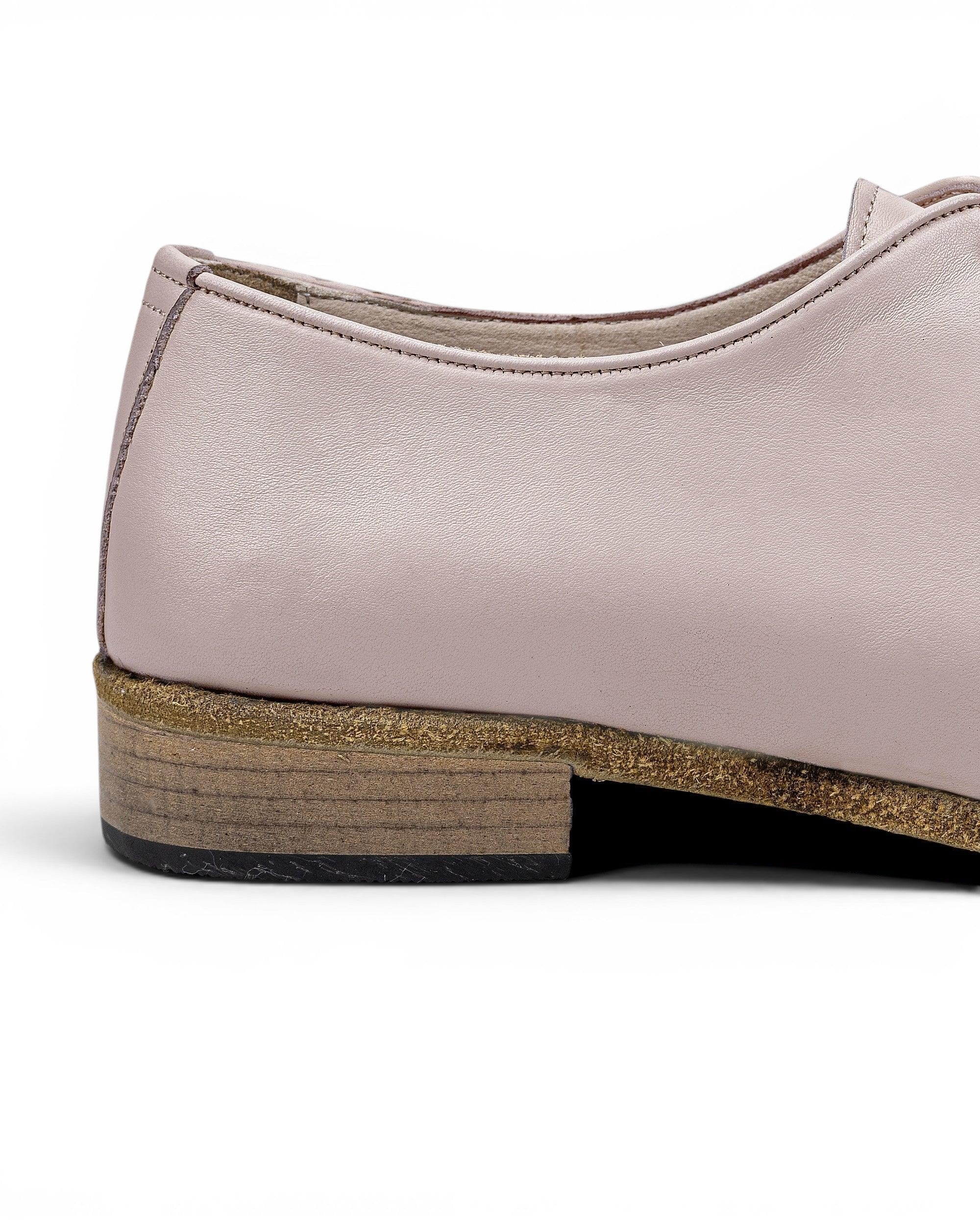 Side view Pink Pointed Toe Oxford - Calf Leather Zero Drop | Bespoky