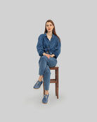 Close-up calf leather - Jean Blue Oxford Shoes Detail | Bespoky