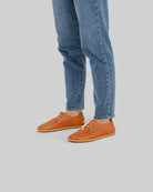 Detail Orange Oxford Shoes - Handcrafted Calf Leather Turkey | Bespoky
