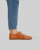 Pair Orange Oxford Shoes - Barefoot Wide Toe Calf Leather | Bespoky