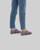 Detail Purple Pointed Toe Oxford - Handcrafted Calf Leather Turkey | Bespoky