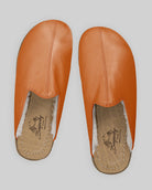 Top view Orange Shearling Slippers - Handcrafted Calf Leather | Bespoky