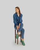Top view Green Oxford Shoes - Handcrafted Calf Leather | Bespoky