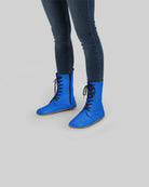 Women's Blue Barefoot Boot - Handcrafted Calf Leather Wide Toe Box | Bespoky